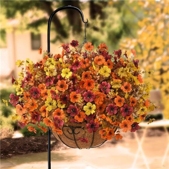INQCMY Artificial Fake Fall Plantsβ Flowers for Outdoor Outside Decoration,12 - Picture 4 of 8
